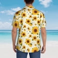 thumbnail image 4 of Pofeuu European-style Pattern Sunflower A Print Hawaiian Shirt for Men Sleeves Casual Button Down Summer Beach Dress Shirts T-Shirts,X-Large, 4 of 7