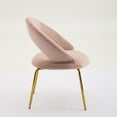 thumbnail image 6 of S-HOME Velvet Fabric Dining Chair With Curved Backrest And Golden Metal Legs For Kitchen Or Dining Room, 6 of 9