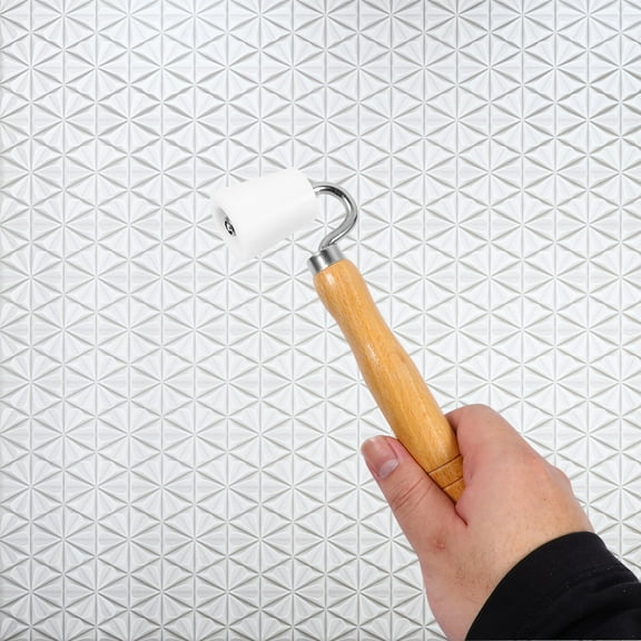 HOMEMAXS  Construction Roller Tool Wooden Handle Pressure Masonry Paint White