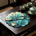 thumbnail image 7 of 5pcs Blue Gold Ginkgo Leaf Washable Heat-Resistant Placemats, Anti-Scald Premium Fabric, Elegant Leaf Emboss Craft, Decorative Table Mat for Formal Dinner Setting & Daily Household Dining Use, 7 of 7