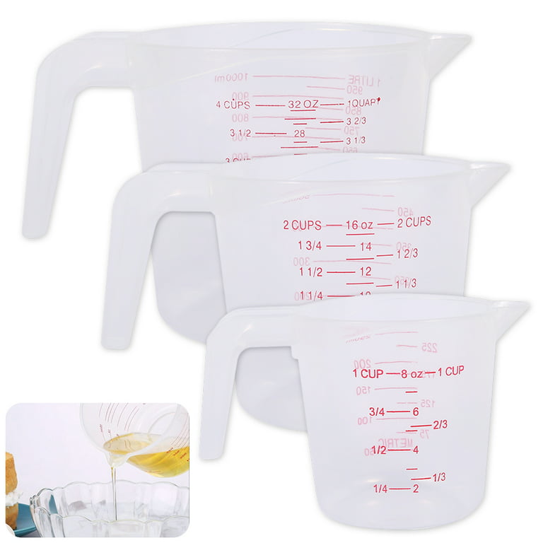 Plastic Measuring Cup, Heat-Resistent Measuring Jug with Spout and Handle  Grip, Microwave and Dishwasher Safe Measuring Cup for Flour Oil Powder