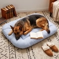 thumbnail image 4 of Pet Bed Mat for Dogs Cats Soft Fuzzy Cozy Sleeping Pad Breathable Pet Cushion for Crate Kennel Sofa Floor Indoor Use Small Medium Large Animals, Dog Bed Mat, Enclosed Dog Bed, Blue, L, 4 of 6
