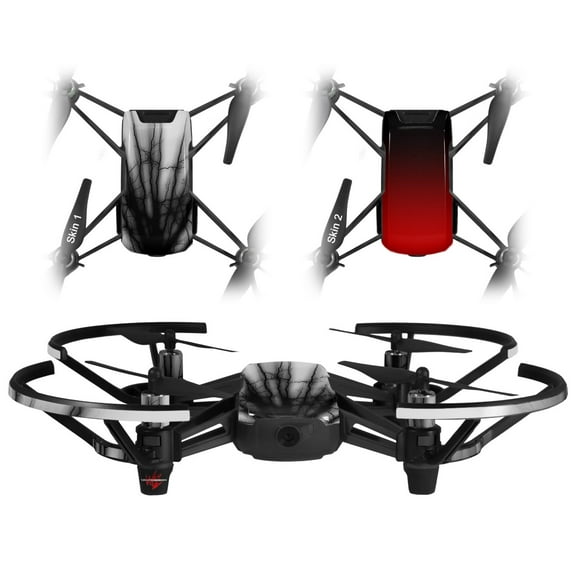 Skin Decal Wrap 2 Pack for DJI Ryze Tello Drone Lightning Black DRONE NOT INCLUDED