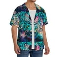 thumbnail image 4 of KLL Watercolor Mandala Print Men's Shirt Short Sleeve Button Down Summer Cuba Beach Shirts- XX-Large, 4 of 7