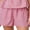 Pink, variant on Michellecmm Women's Summer Casual Shorts Stripe Pattern Tie Bows Elastic Waist Loose Wide Leg Shorts with Pockets