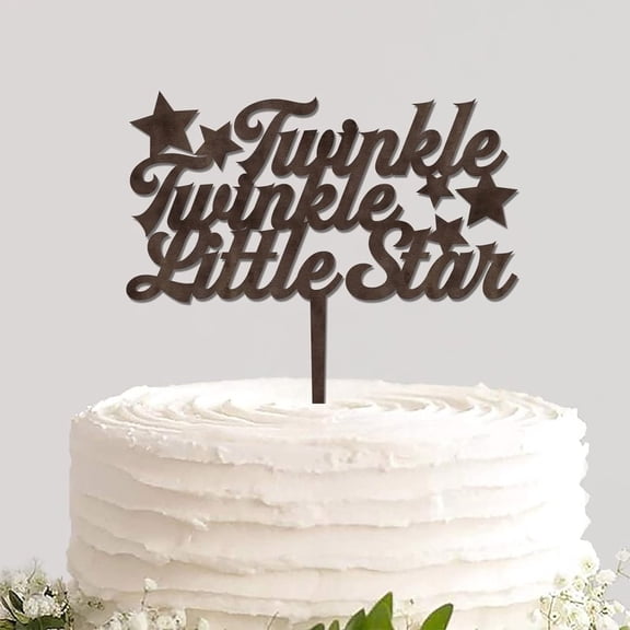 Rustic Wood Baby Shower Cake Topper Cake And Cupcake Topper Twinkle Twinkle Little Star Dessert Party Cake Supplies for Baby Baptism Birthday Party Newborn Gender Reveal Party Photo Booth Props