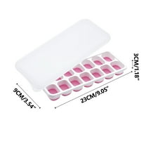 Yika Clearance Ice Cube Trays 14 Ice With Lid Ice Soft Bottom Easy To Detach Molded Ice Box Homemade Ice Box