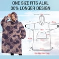 thumbnail image 4 of Oversized Wearable Blanket Hoodie,Purple and Pink Leopard Pattern Sherpa Blanket Hoodie with Super Pockets,Super Warm Fuzzy Pullover for Women & Men, 4 of 6