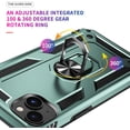 thumbnail image 3 of for iPhone 15 Case,[Military Grade Shockproof] with Ring Stand Shockproof Cover for iPhone 15 6.1 inch -Ink Green, 3 of 12