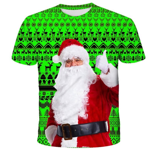 New Year T-shirt Cute Deer Fashion Merry Christmas Girl Print Shirt Girls Funny Holiday Graphic T-shirt4T Gong Bohan LED
