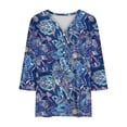 thumbnail image 3 of Plus Size 4X Women's Short Sleeve Tops Clearance Sale Under $10 Free Shipping Summer Casual Loose Print Blouse, 3 of 4