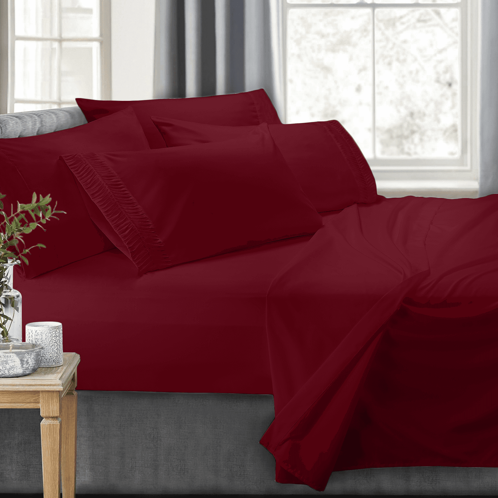 Clara Clark Bed Sheets Set with Luxury Arrow Design, 7Piece Bed Set