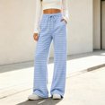 thumbnail image 6 of Bosfbaoi Sweatpants for Women Striped Wide Leg Drawstring Elastic Waist Loose Casual Trousers with Pockets, 6 of 7