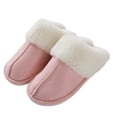 thumbnail image 1 of Jumpingount Zapatillas de felpa para mujer, calentador de pies Unisex de cuero cálido para invierno, zapatos térmicos suaves, informales, de ocio, cómodos Accesorios de calzado Rosado 42-43 yardas Jumpingount AP013498-04, 1 of 6