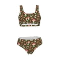 thumbnail image 5 of Kdxio Mushrooms And Autumn Leaves for Womens High Waisted Bikini Top Sports Style Two Piece Bathing Suits, 5 of 5
