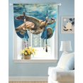 thumbnail image 2 of Coastal Turtle Tie Up Curtains for Window, Thermal Insulated Balloon Shade Adjustable Rod Pocket Curtains Valance Panels for Kitchen Bathroom Cafe 42 x 54 Blue Ocean Coral Reef Vintage Sea, 2 of 6