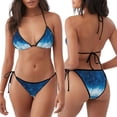 thumbnail image 3 of Disketp Blue Glitter Sparkles print Women's Two Piece Bikini Swimsuit Sexy bikini Halter String Triangle Bikini Sets, 3 of 6