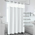 thumbnail image 3 of Ikfashoni White Hookless Shower Curtain with Snap in Liner, Waffle Weave Fabric No Hook Waterproof Mesh Window Bathroom Curtain, 72"X74", 3 of 7