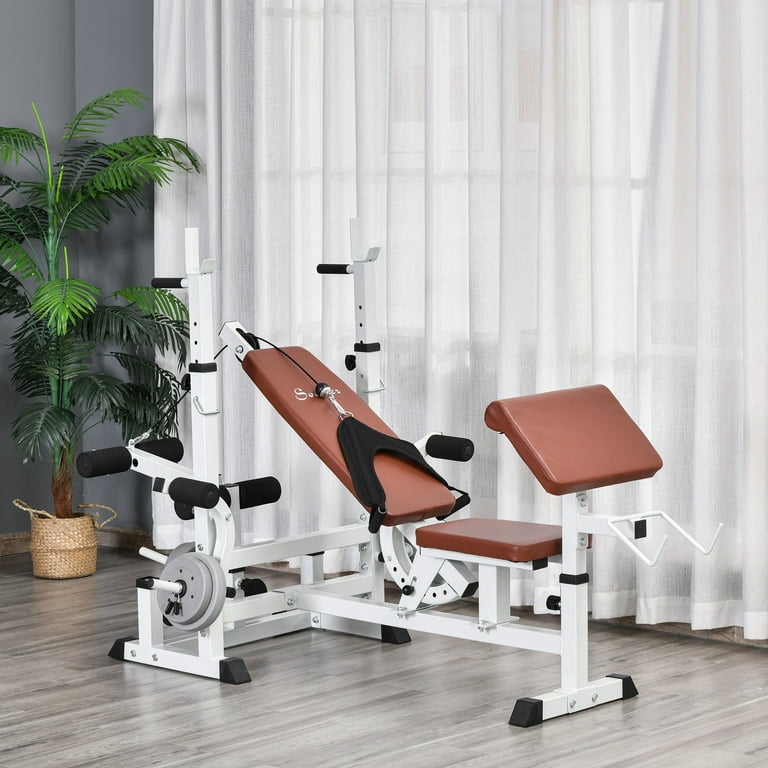 Soozier Multi Exercise Full Body Weight Rack with Bench Press Leg