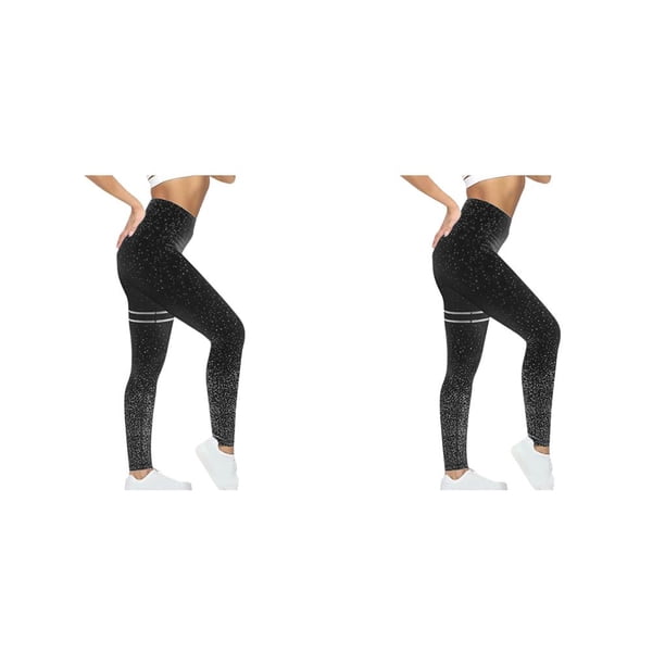 Jumpingount Pantalones de cintura alta para correr, mallas de entrenamiento, elásticos, transpirables, para viajar, hasta el tobillo, pantalones de Negro METRO 2piezas Jumpingount CBP185904