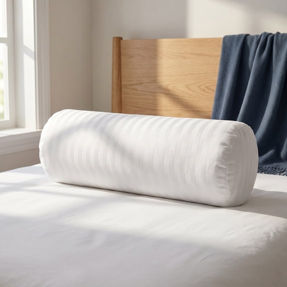 HOOWIFFY White Pillow Protector for Cylindrical Neck Roll Pillows, and Soft Cover for Home Use