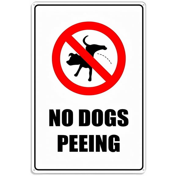 No Dogs Peeing Sign - 8"x12" Aluminum UV Printed Metal Sign, 4 Pre-Drilled Holes for Outdoor Indoor Home Yard Garden Pet Area