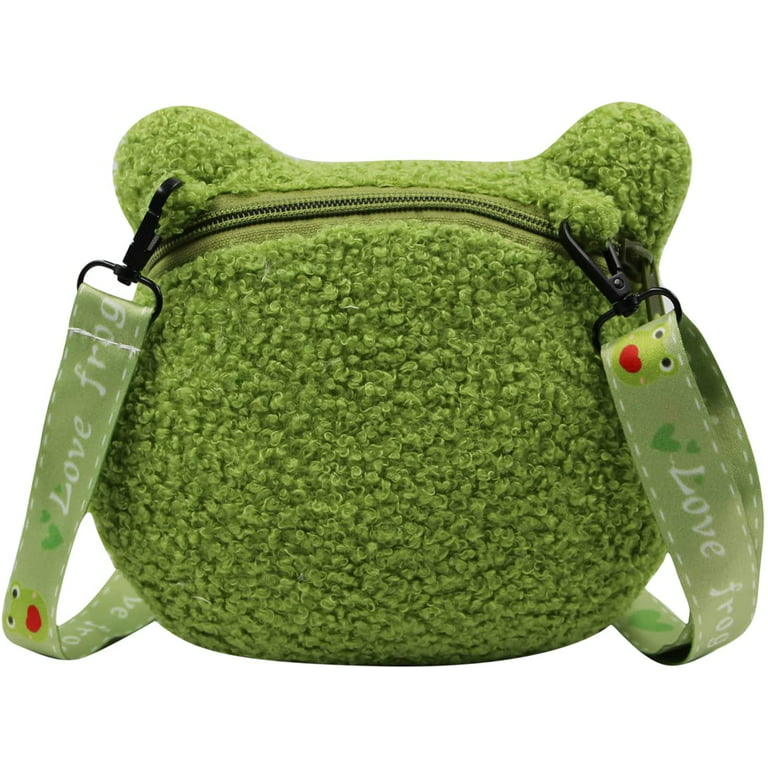 Petmoko Frog Plush Doll Crossbody Bag,Cute Frog Plush Toy Crossbody Bag  Shoulder Bags Frog Soft Stuffed Plush Toy Backpack Animal Stuffed Toys  Frogs