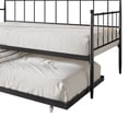 thumbnail image 2 of Castle Place Sleek Twin Size Metal Daybed with Trundle, Black, 2 of 8