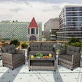 thumbnail image 1 of Costway 4PCS Patio Rattan Furniture Set Coffee Table Cushioned Sofa Garden Lawn Gray, 1 of 10