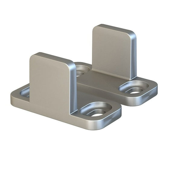 JUBEST Guide de Sol pour Porte Coulissante de Grange Matériel Aluminium Argenté Ensemble de 2