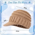 thumbnail image 2 of Gorro de punto holgado, acanalado, suave, grueso, de gran tamaño, moderno y cálido, con ala de visera, 2 of 5