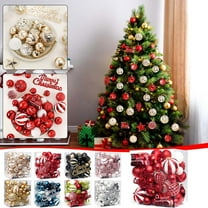 Painted Christmas Balls Set, Plastic Ornament Set, Tree Decorations, Shatterproof Design, Home Holiday Display,Vsgery