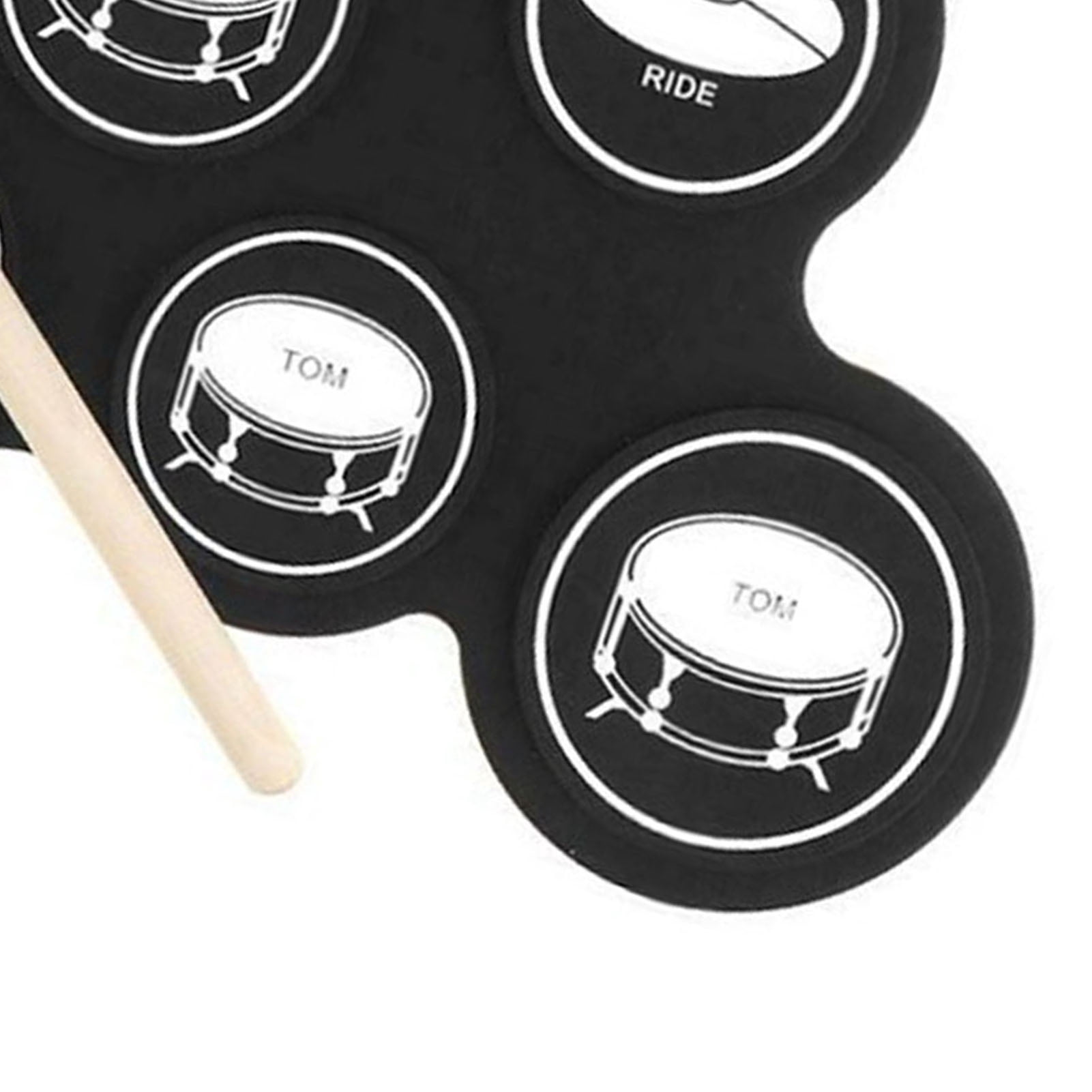 Electronic Drum Set 7 Pads 5 Tunings 8 Demonstration Songs 3 Rhythms Portable USB Roll Up Drum Practice Pad