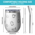thumbnail image 5 of 12oz Stainless Steel Insulated Wine Tumbler with Lid and Straw – Double Wall Vacuum Mug for Hot & Cold Drinks, 304 Steel Interior, Sweat-Free Design, 5 of 5
