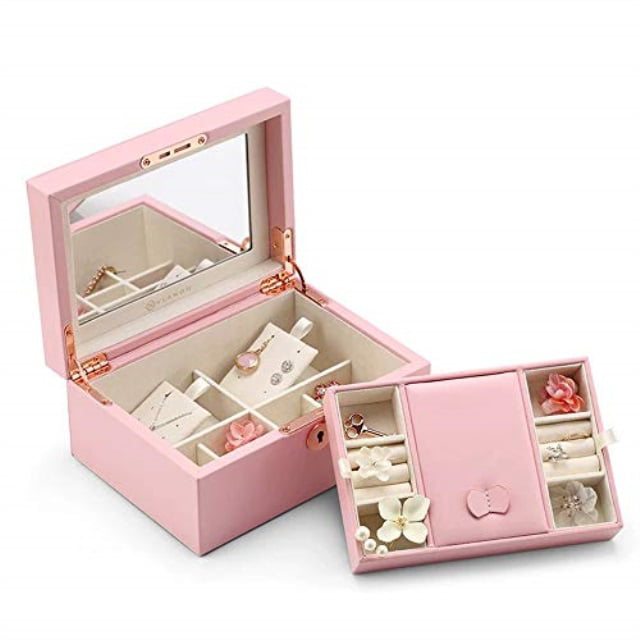 Vintage gift for Women Vlando Jewelry Organizer Pink Jewelry Box for Girls