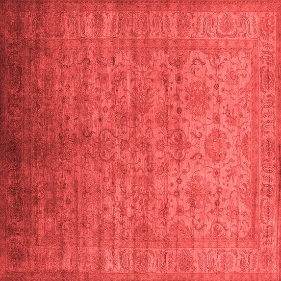 Ahgly Company Indoor Square Oriental Red Industrial Area Rugs, 6' Square