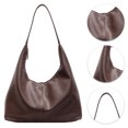 thumbnail image 1 of Bolso Mano Hombro para Mujer Color Sólido Cuero PU Gran Capacidad, 1 of 9