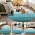 thumbnail image 5 of Round Rugs 8Ft, Teal Ombre Round Area Rug Washable Indoor Throw Carpet, Farmhouse Vintage Wooden Striped Large Non Slip Circle Rug for Kids Room RV Home Decor Aesthetic, 5 of 8