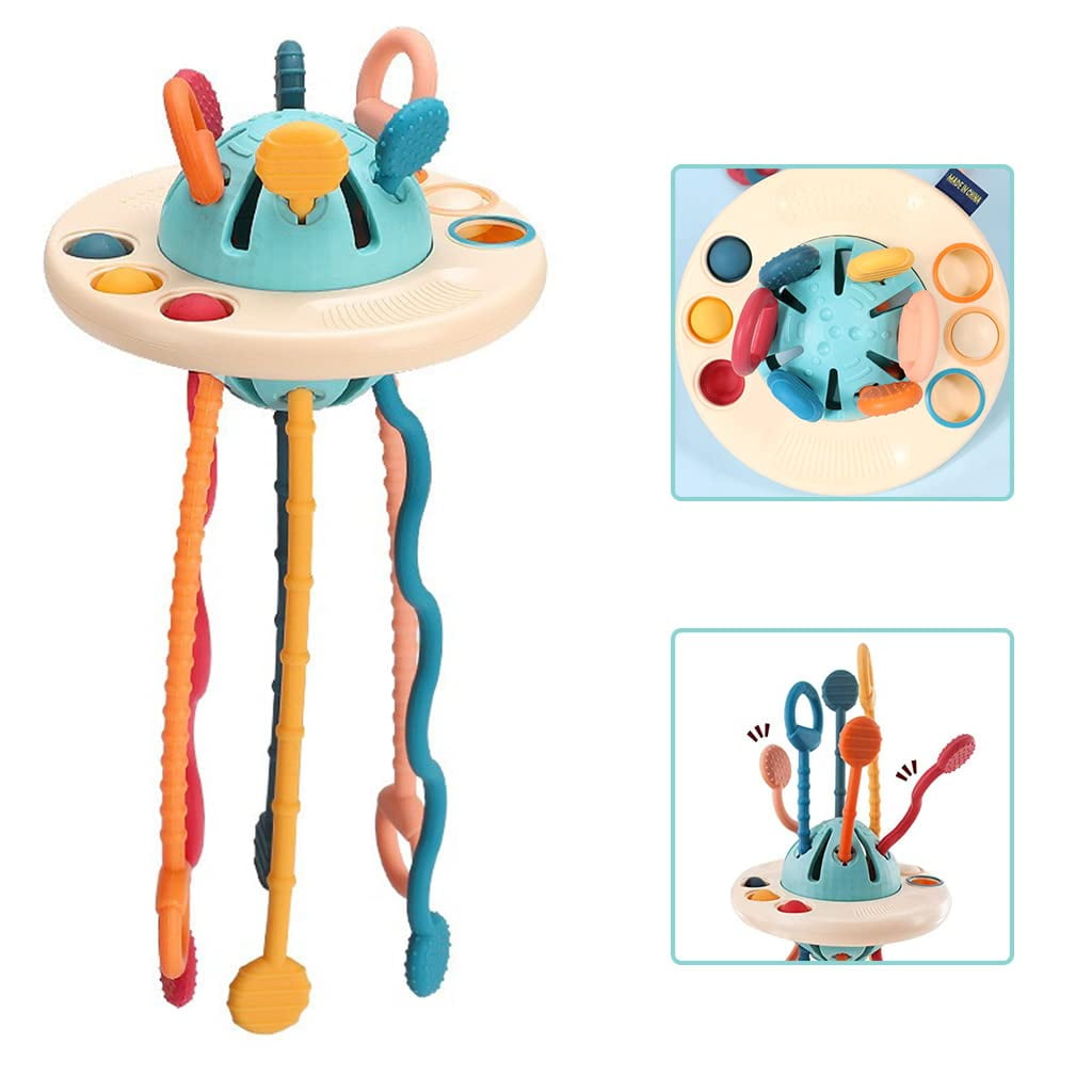Blublu Park Pull String Toy for Toddlers, Montessori Sensory Activity Toys for Babies 18M+