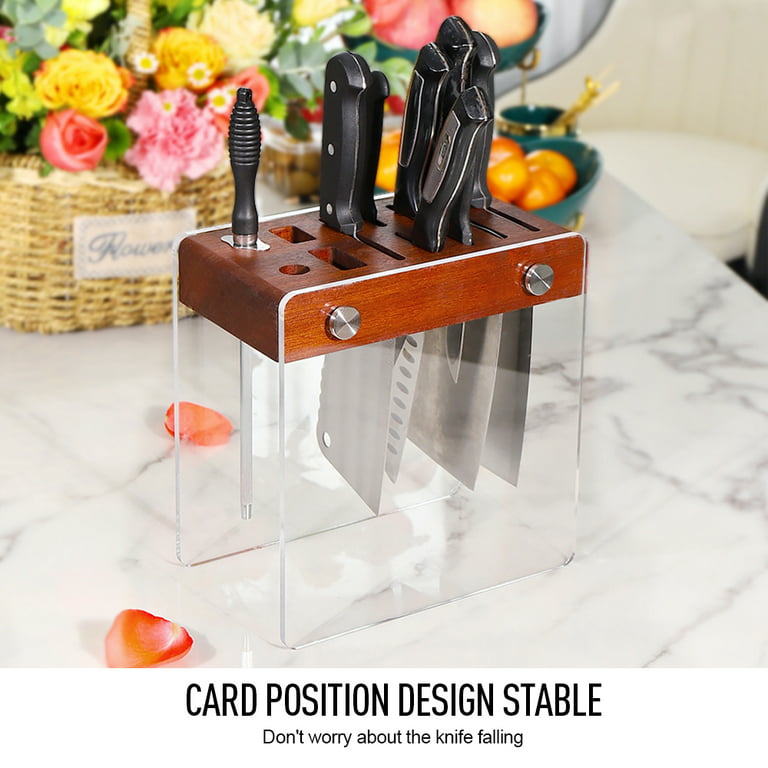 Slot Clear Knife Block Without Knives,Kitchen Knife Holder Organizer Stand  Durable Knife Dock Rack For Kitchen Cutlery Storage Accessories