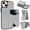 Gray, variant on Compatible with Magsafe 2 in 1 Detachable for iPhone 15 Wallet Case with Card Holder Women Men, Magnetic PU Leather RFID Blocking Flip Kickstand Credit Slots,for iPhone 15, Lightbrown