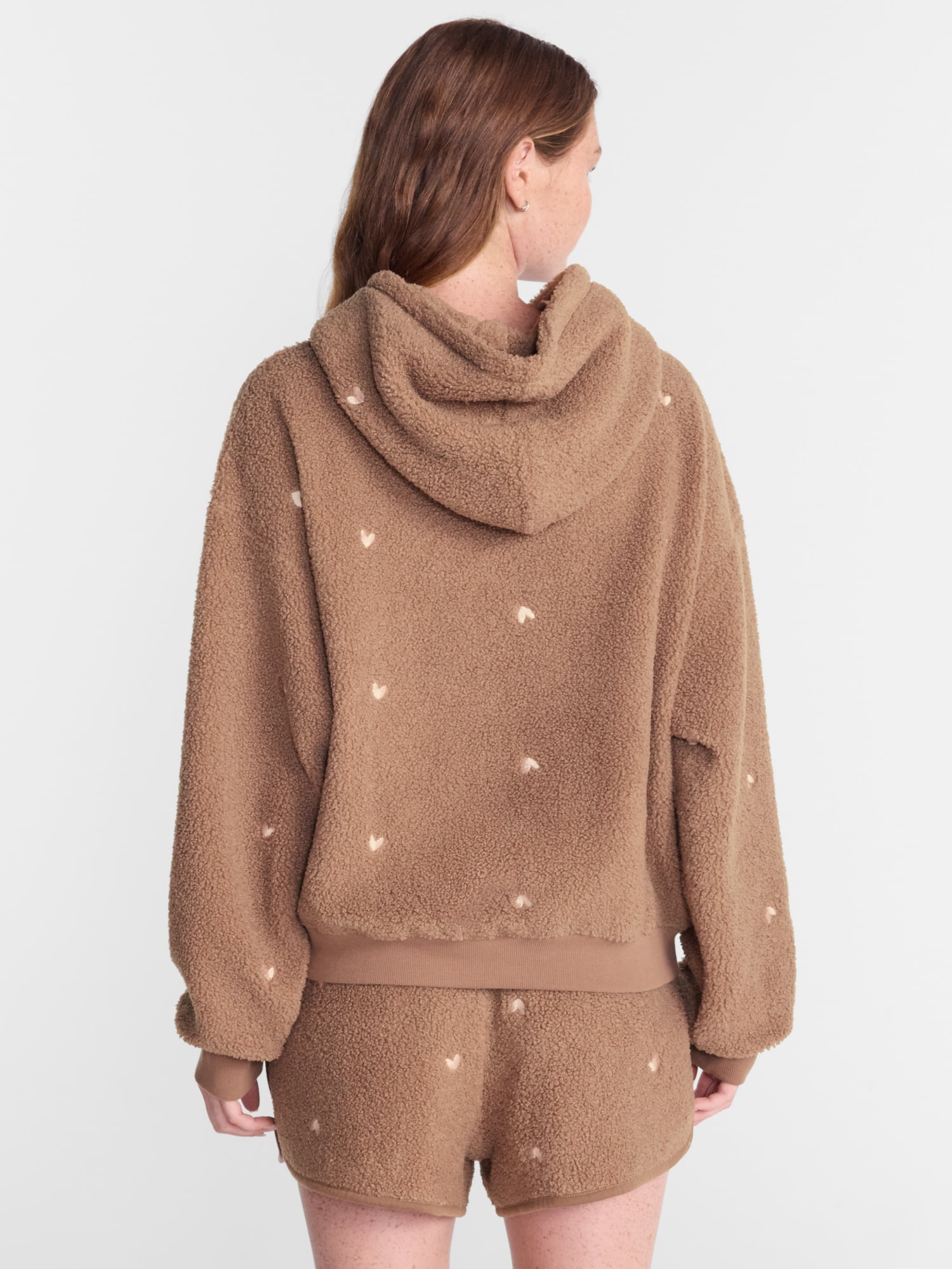 No Boundaries Cozy Teddy Hoodie, Women’s XS-2X