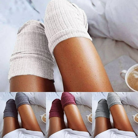 

Women Girl Soft Winter Knit Over Knee Thigh-High Warm Socks Students Stocking