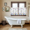 thumbnail image 4 of Vintage Colorful Butterfly Tier Curtains 24 Inch Length, Watercolor Butterflies Farmhouse Cafe Short Curtains for Bathroom Over Sink, Small Kitchen Curtain Light Filtering Drapes 2 Panels 27.5"Wx24"L, 4 of 8