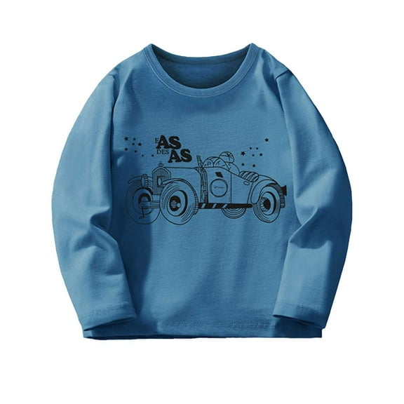 Kiijoy Toddler Boys T Shirt Graphic Cotton Long Sleeve T-Shirt Pullover Top, Sizes 2-3