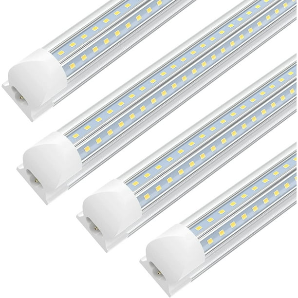 V Shape T8 8ft LED Shop Light Fixture Linkable, 90w 6000K White, 4-Pack ...