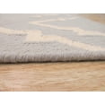 thumbnail image 4 of Handmade Wool Blue Transitional Geometric Reversible Modern Moroccan Kilim Rug, 4 of 4