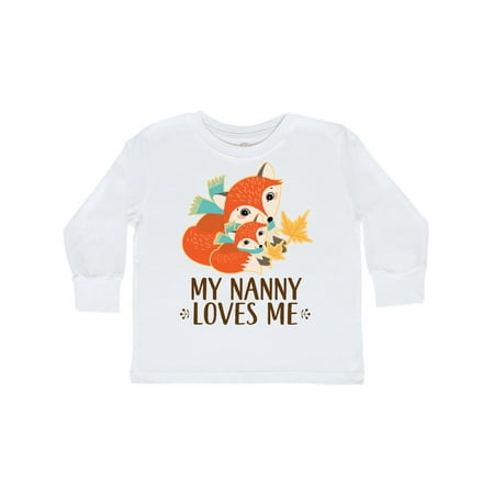

Inktastic My Nanny Loves Me Cute Fox Gift Toddler Boy or Toddler Girl Long Sleeve T-Shirt