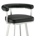 thumbnail image 6 of Magnolia 26" Swivel Counter Stool in Brushed Stainless Steel with Black Faux Leather, 6 of 6
