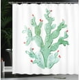 thumbnail image 3 of Ambesonne Cactus Shower Curtain, Botanical Desert Motif Art, 69"Wx70"L, Jade Green and Dark Coral, 3 of 4